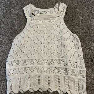 Source Unknown Cream Knit Sleeveless Top
